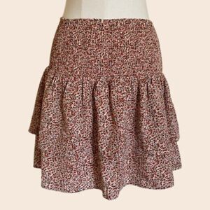 MinkPink Pink Floral Layered Mini Skirt Size Small